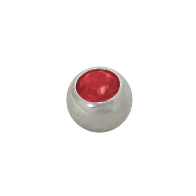 Surgical Steel Red Jeweled Replacement Bead - 4mm 5mm 6mm
