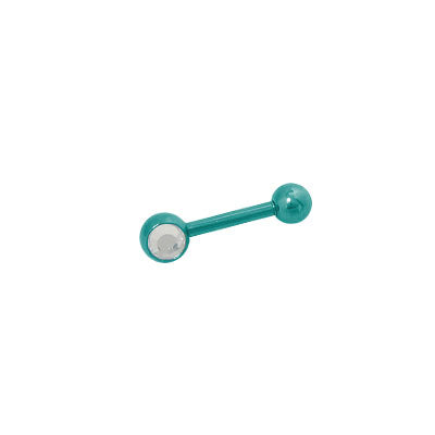 Titanium 16 Gauge Eyebrow Barbell Ring with Jewel - 8mm