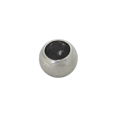 Surgical Steel Black Jeweled Replacement Bead - 4mm 5mm 6mm