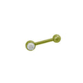 Titanium 18 Gauge Eyebrow Barbell with Jewel - 5/16 Inch