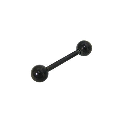 Surgical Steel 14 Gauge Black PVD Tongue Barbell - 12mm