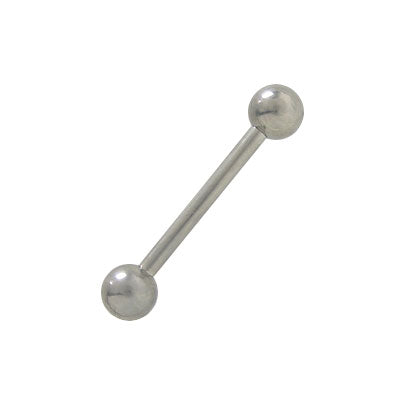 Titanium 12 Gauge High Polish Tongue Barbell Ring - 18mm