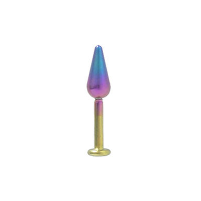 Titanium 14 & 16 Gauge Labret Monroe Spike Bead with Multi Color