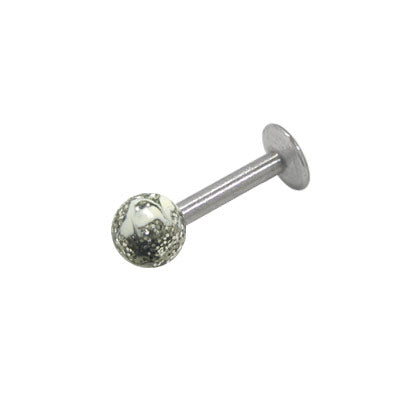 Surgical Steel 14 Gauge Labret Stud with Hand Crafted Sparkly Ball