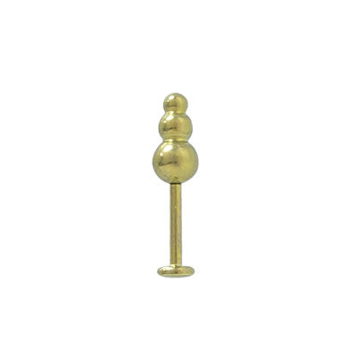 Titanium 16 Gauge Labret Monroe Triple Ball with Gold