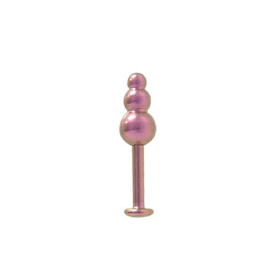 Titanium 16 Gauge Labret Monroe Stud with Pink Spike Ball