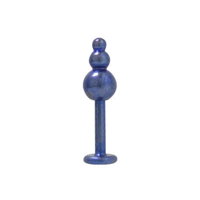 Titanium 14 Gauge Labret Monroe Triple Ball with Blue