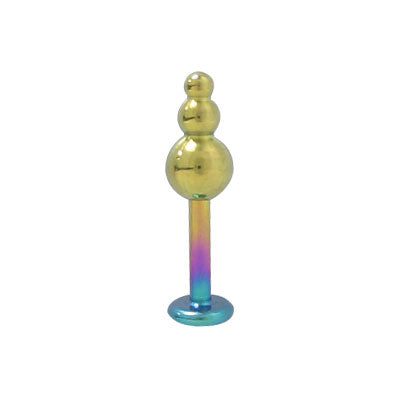 Titanium 14 Gauge Labret Monroe Ball Spike with Multi Color
