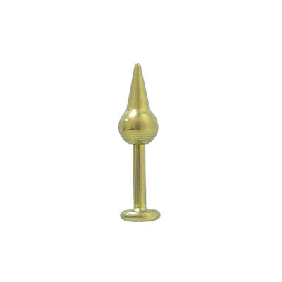 Titanium 14 Gauge Labret Monroe Round Spike Bead with Gold
