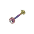 Titanium 14 & 16 Gauge Labret Monroe Stud with Clear Jewel