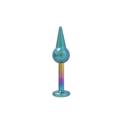 Titanium 14 Gauge Labret Monroe Round Spike Bead Multi Color