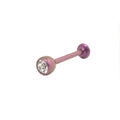 Titanium 14 & 16 Gauge Pink Labret Stud with Clear Jewel