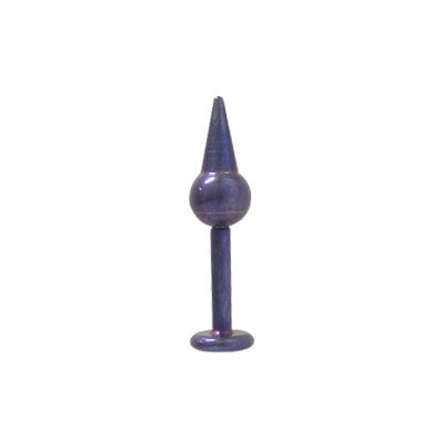 Titanium 14 Gauge Labret Monroe Round Spike Bead with Purple
