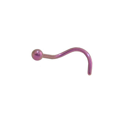 Titanium 18 Gauge Nose Screw Stud with Pink Ball