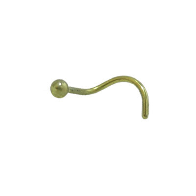 Titanium 18 Gauge Nose Stud with Gold Ball Head