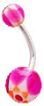 Surgical Steel & Acrylic 14 Gauge UV Belly Button Ring - Style 13