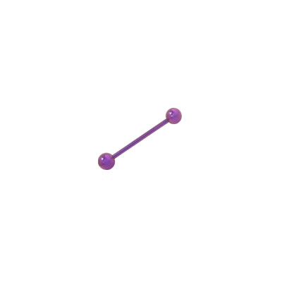 Titanium 14 Gauge Tongue Barbell in Purple - 5/16 Inch