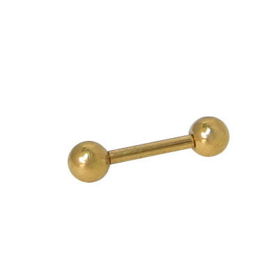 Surgical Steel 14 Gauge Straight Barbell with 14K Gold Electro Plating