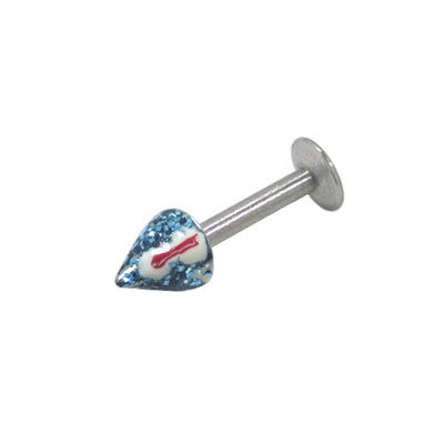 Surgical Steel 14 & 16 Gauge Labret Stud with Blue Glitter Spike