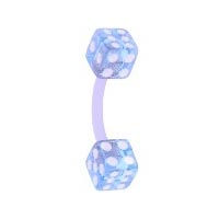 Bioplast Flexible 14 Gauge Belly Ring with Dice Ends