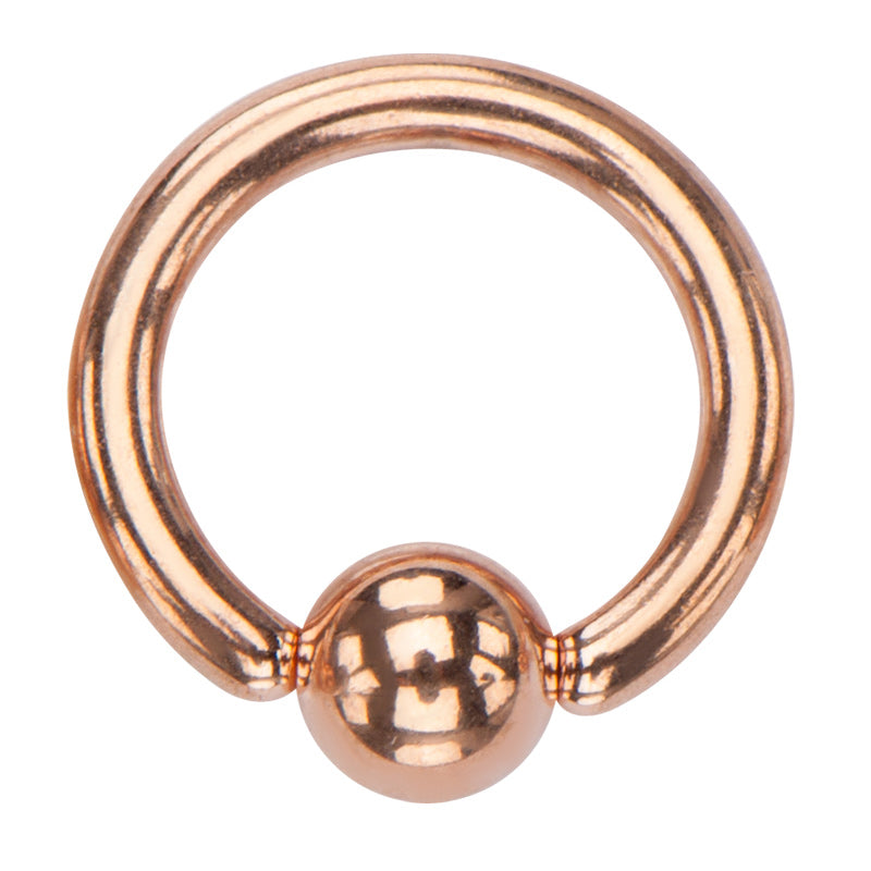 Rose Gold Plated Surgical Steel Captive Bead Ring