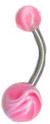 Surgical Steel & Acrylic 14 Gauge UV Belly Button Ring - Style 9