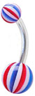 Surgical Steel & Acrylic 14 Gauge UV Belly Button Ring - Style 5