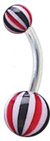 Surgical Steel & Acrylic 14 Gauge UV Belly Button Ring - Style 4