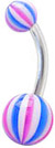 Surgical Steel & Acrylic 14 Gauge UV Belly Button Ring - Style 7