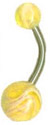 Surgical Steel & Acrylic 14 Gauge UV Belly Button Ring - Style 12