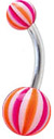 Surgical Steel & Acrylic 14 Gauge UV Belly Button Ring - Style 3