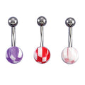 Surgical Steel & Acrylic 14 Gauge Belly Ring with UV Two Tone Beads