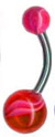 Surgical Steel & Acrylic 14 Gauge UV Belly Button Ring - Style 10