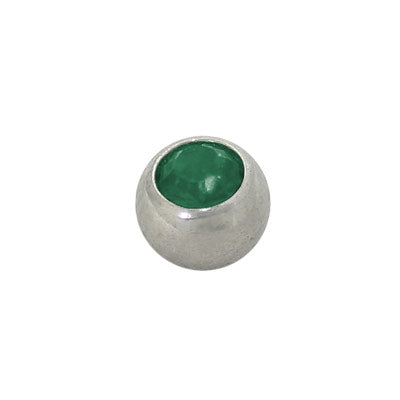 Surgical Steel Green Jeweled Replacement Bead - 4mm 5mm 6mm
