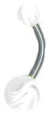Surgical Steel & Acrylic 14 Gauge UV Belly Button Ring - Style 11