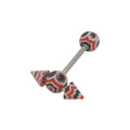 Surgical Steel 14 Gauge Tongue Barbell Spider Web Design Spike
