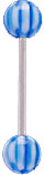 Surgical Steel 14 Gauge UV Barbell with Multi Color Checker Design