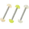 Surgical Steel Tongue Barbell with Glow Acrylic Half Beads