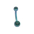 Surgical Steel 14 Gauge Double Jeweled Navel Barbell