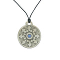 Surgical Steel Wisdom Star Pendant with Blue CZ Gem