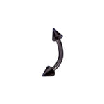Black Surgical Steel 16 Gauge Eyebrow Barbell with 3mm Spike