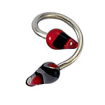 Surgical Steel 14 Gauge Twister Belly Ring with Acrylic Beads