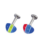 Surgical Steel 14 Gauge Labret Stud with UV Half Bead Design