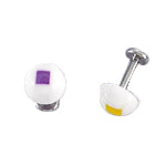 Surgical Steel 14 Gauge Labret Stud with UV Replacement Half Bead