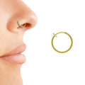 Gold Color Non-Piercing Nose Hoop Ring - 8mm