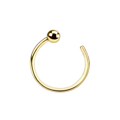 14K Solid Yellow Gold Nose Hoop 20 Gauge 5/16 Inch