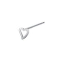 .925 Sterling Silver Bendable Nose Ring with Hollow Heart