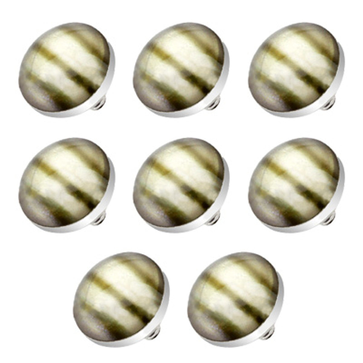 Surgical Steel Dermal Top 14 Gauge Internal Shell Inlay Dome - 8 Pack - Kruelty
