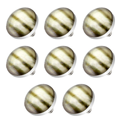 Surgical Steel Internally Threaded Shell Inlay Dermal Tops - 8 Pack