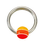 Surgical Steel & Acrylic 14 Gauge Captive Bead Ring with UV Bead